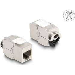 Delock Keystone Module RJ45 jack to LSA Cat.6A STP with locking clip and cable tie-free