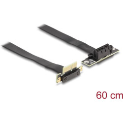 Delock Riser Card PCI Express x1 male 90° angled to x1 slot 90° angled with cable 60 cm