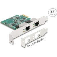 Delock PCI Express x1 Network Card 2.5 Gigabit LAN 2 x RJ45 RTL8125