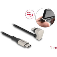 Delock USB 2.0 Cable USB Type-C&trade; male to male 180&deg; angled 1 m PD 3.0 60 W