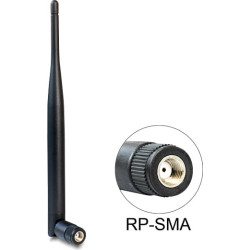 Delock WLAN 802.11 b/g/n Antenna RP-SMA plug 5 dBi omnidirectional with tilt joint black