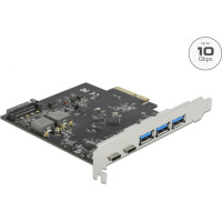 Delock PCI Express x4 Card to 2 x USB Type-C™ + 3 x USB Type-A - SuperSpeed USB 10 Gbps