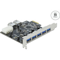 Delock PCI Express x1 Card > 5 x external + 2 x internal USB 3.0