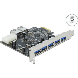 Delock PCI Express x1 Card > 5 x external + 2 x internal USB 3.0
