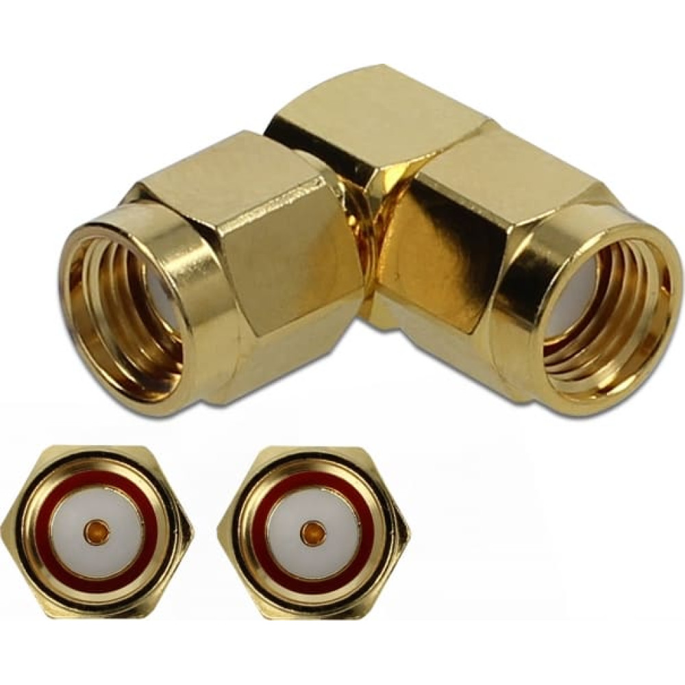 Delock Adapter RP-SMA plug to RP-SMA plug 90° 10 GHz