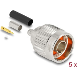 Delock N plug for crimping LMR 200 with matching shrink tube