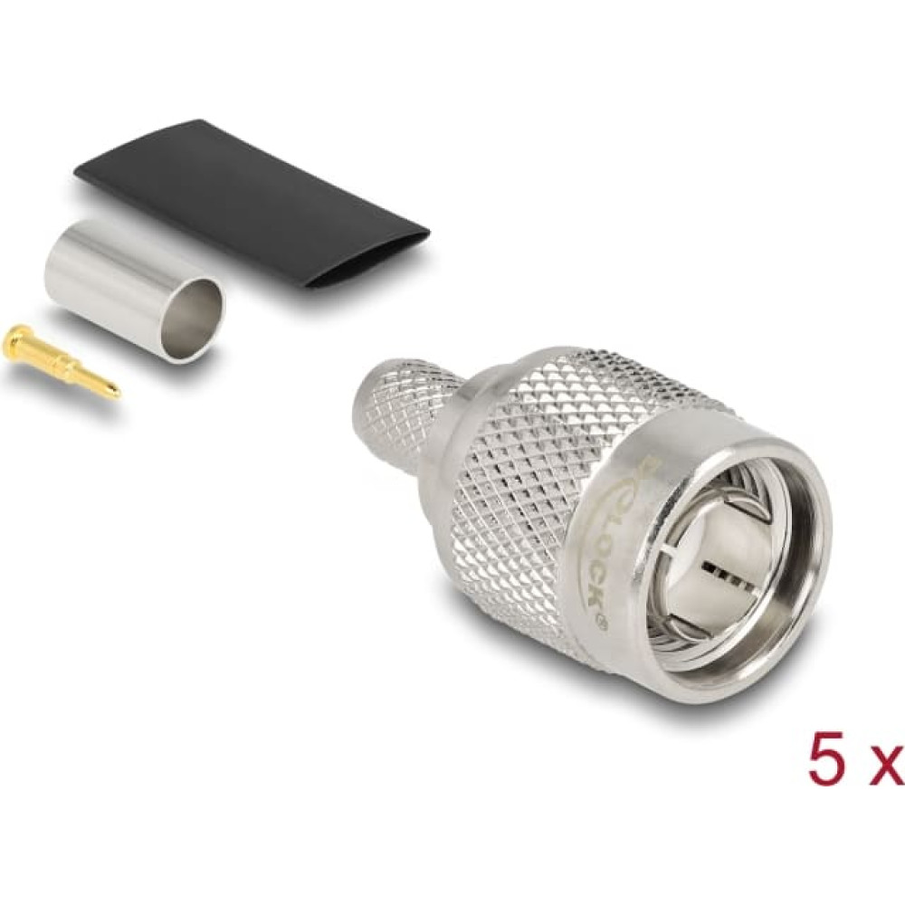 Delock TNC plug for crimping RG-59 with matching shrink tube