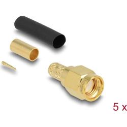 Delock SMA plug for crimping LMR200 with matching shrink tube