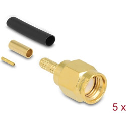 Delock RP-SMA plug for crimping RG-174 / RG-316 with matching shrink tube