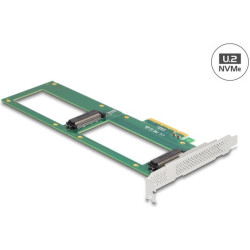 Delock PCI Express 4.0 x8 Card to 2 x internal U.2 NVMe SFF-8639 - Bifurcation