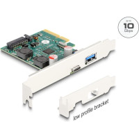 Delock PCI Express x4 Card to 1 x external USB 10 Gbps Type-C™ female + 1 x external USB 10 Gbps Type-A female - Low Profile Form Factor