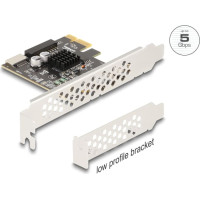 Delock PCI Express x1 Card to 1 x internal USB 5 Gbps Type-E Key A and 1 x 19 pin USB pin header male - Low Profile Form Factor