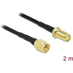 Delock Antenna Cable SMA plug to SMA jack LMR/CFD100 2 m low loss