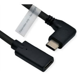 ROLINE Type C Video Cable, USB-C (DP Alt Mode) Extension Cable C-C, M/F, black,