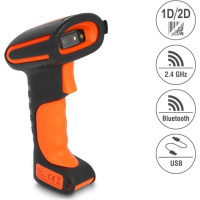 Delock Industrial Barcode Scanner 1D and 2D for 2.4 GHz, Bluetooth or USB