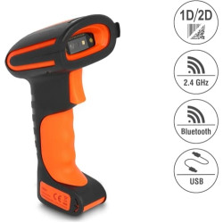 Delock Industrial Barcode Scanner 1D and 2D for 2.4 GHz, Bluetooth or USB