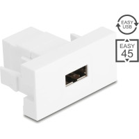 Delock Easy 45 module, EASY-USB 2.0 Type-A female to EASY-USB Type-A female white