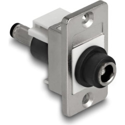 Delock Keystone Module DC 5.5 x 2.5 mm female to DC 5.5 x 2.1 mm male silver / white / black