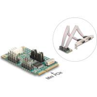 Delock Mini PCIe I/O PCIe full size 2 x Serial RS-232 with voltage supply 5 V / 12 V