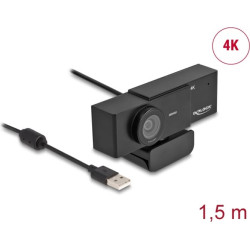 Delock USB UHD Webcam with microphone 4K 30 Hz 110° viewpoint and tripod