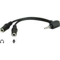 ROLINE 4 Conductor 3.5 mm Stereo Plug (speaker+microphone) 15 cm