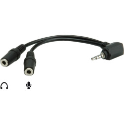 ROLINE 4 Conductor 3.5 mm Stereo Plug (speaker+microphone) 15 cm