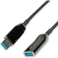 Roline USB 3.2 Gen 1 Extension Cable, 1 Port, AOC, M/F, black, 15 m