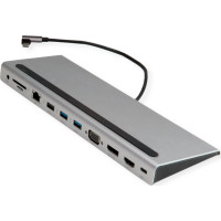 Value USB 3.2 Gen 2 Type C Multiport Docking Station, 4K HDMI/DP, VGA, 2x USB 3.2 Gen