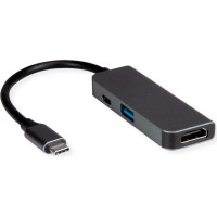 Value Type C - HDMI Adapter, M/F, 1x USB 3.2 Gen 1 A, 1x Type C (Power Delivery)