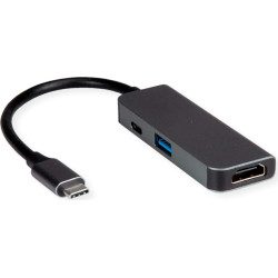 Value Type C - HDMI Adapter, M/F, 1x USB 3.2 Gen 1 A, 1x Type C (Power Delivery)