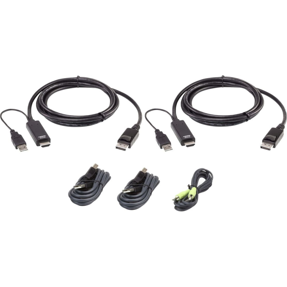 Aten 2L-7D02UHDPX5 HDMI zu DP KVM KabelKit, True 4K