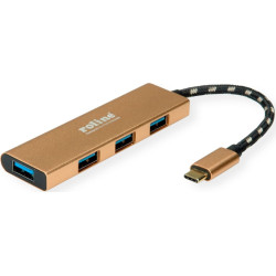 Roline GOLD USB 3.2 Gen 1 Hub, 4 Ports, Type C connection cable
