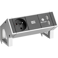 Bachmann DESK2 1xUTE 1xUSB Charger Power 0.2m GST18 INOX