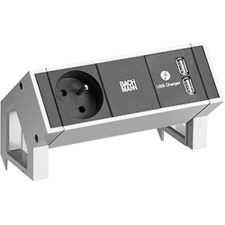 Bachmann DESK2 1xUTE 1xUSB Charger Power 0.2m GST18 INOX