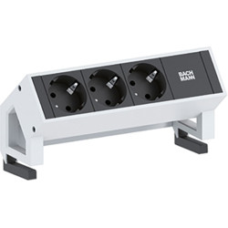 Bachmann DESK2 3xCEE7/3 power 0.2m, GST18 incl. 375,000 RAL9010, white