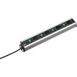 Bachmann craftsman socket strip 4x earthing contact, 4x switch, 2 m