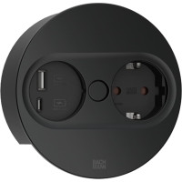 Bachmann TWIST 2 1xCEE7/3 1xUSB A/C 22W 2.0m AEH RAL9005 30GE round