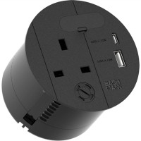 Bachmann LOOP IN CHARGE UK USB A/C22W, Zuleitung 2,0m H05VV-F3G1,5mm² Durchfrg.