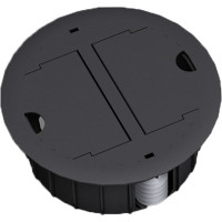 Bachmann Exit Point black RAL9005, Cable aperture for hollow floors black