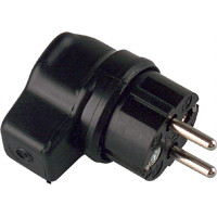 Bachmann solid rubber angle plug, black belg./french