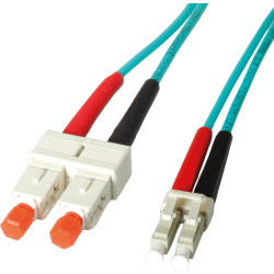 Leoni LWL-Kabel duplex 50/125µm OM3, Suhner LC/SC, 15 m