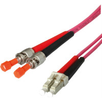 Leoni LWL-Kabel duplex 50/125&micro;m OM4, Suhner LC/ST, 20 m