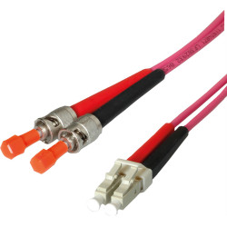 Leoni LWL-Kabel duplex 50/125µm OM4, Suhner LC/ST, 20 m