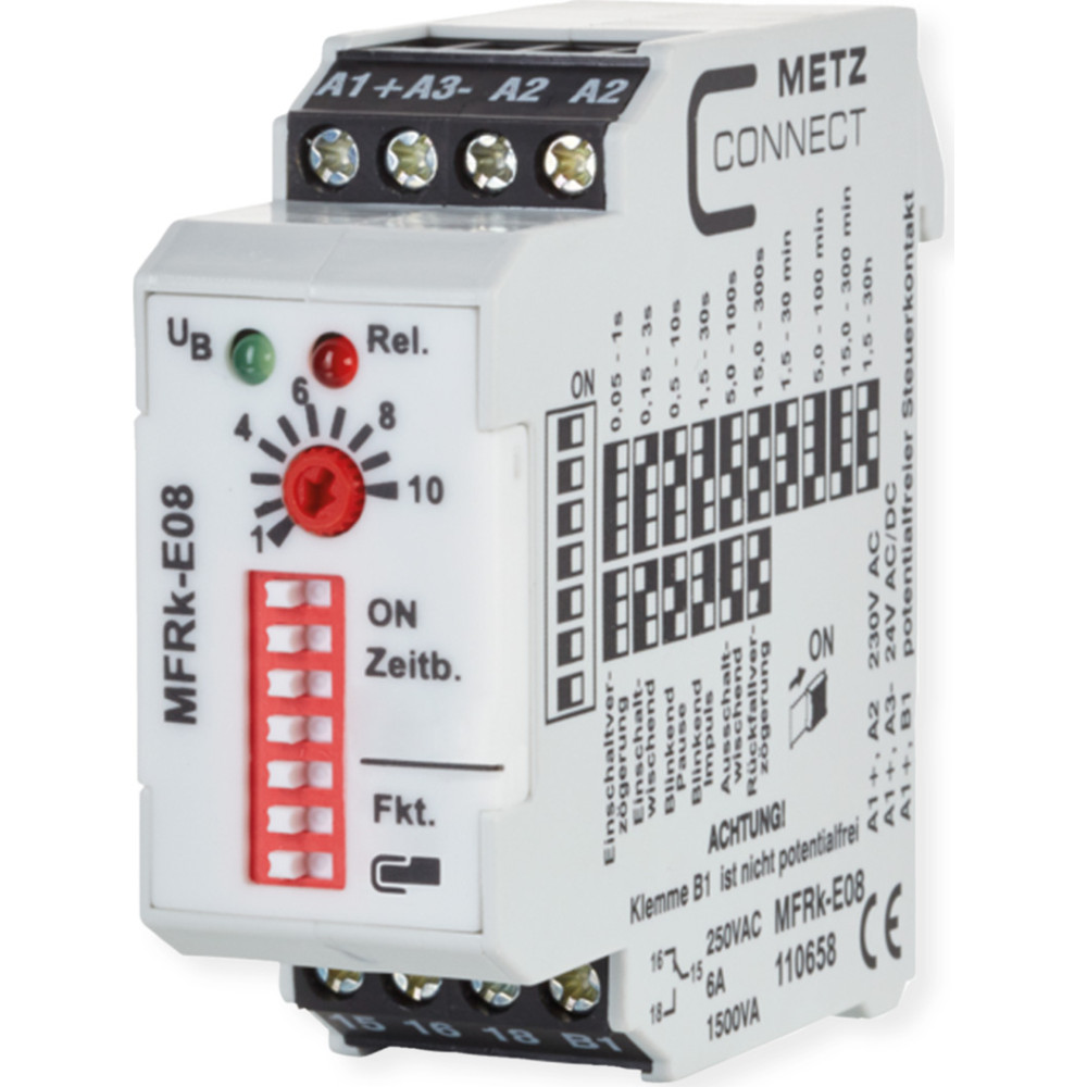Metz Connect MFRk-E08 230 V AC, 24 V AC/DC Zeitrelais