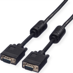 Roline SVGA Cable + Ferrite, HD15, M/M, 20 m