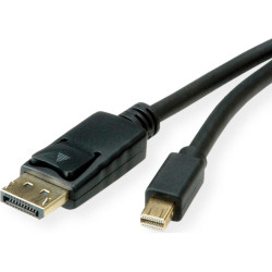 Roline Mini DisplayPort Cable, v1.4, mDP-DP, M/M, black, 1 m