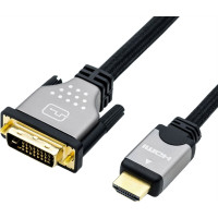Roline Monitor Cable, DVI (24+1) - HDMI, M/M, black /silver, 2 m