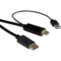 Roline Cable, UHDTV - DisplayPort, M/M, black, 2 m