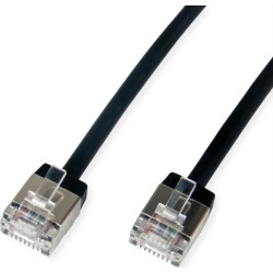Roline U/FTP Data Center Patch Cord Cat.6A (Class EA), LSOH, Slim, Ultra Short Connector, black, 3 m
