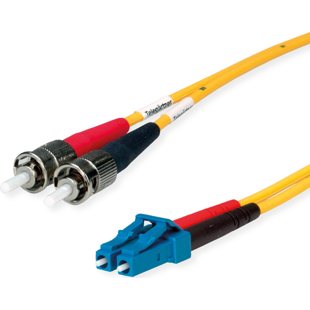 Telegärtner TELEGÄRTNER FO Duplex Adaptor Cables 9/125 OS2, 1x LC Duplex, 2x ST, yellow, 10 m